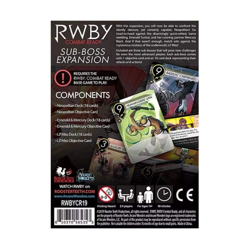 Arcane Wonders RWBY Combat Ready Sub-Boss Expansion - Black Cardboard Model ARWRWB19