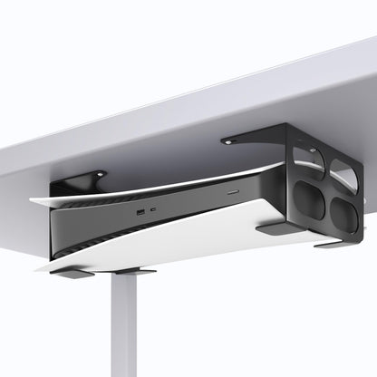 Niffgaff PS5 Under Desk Mount - Heavy-Duty Metal Holder, Space-Saving Design, Anti-Slip Pads, Black