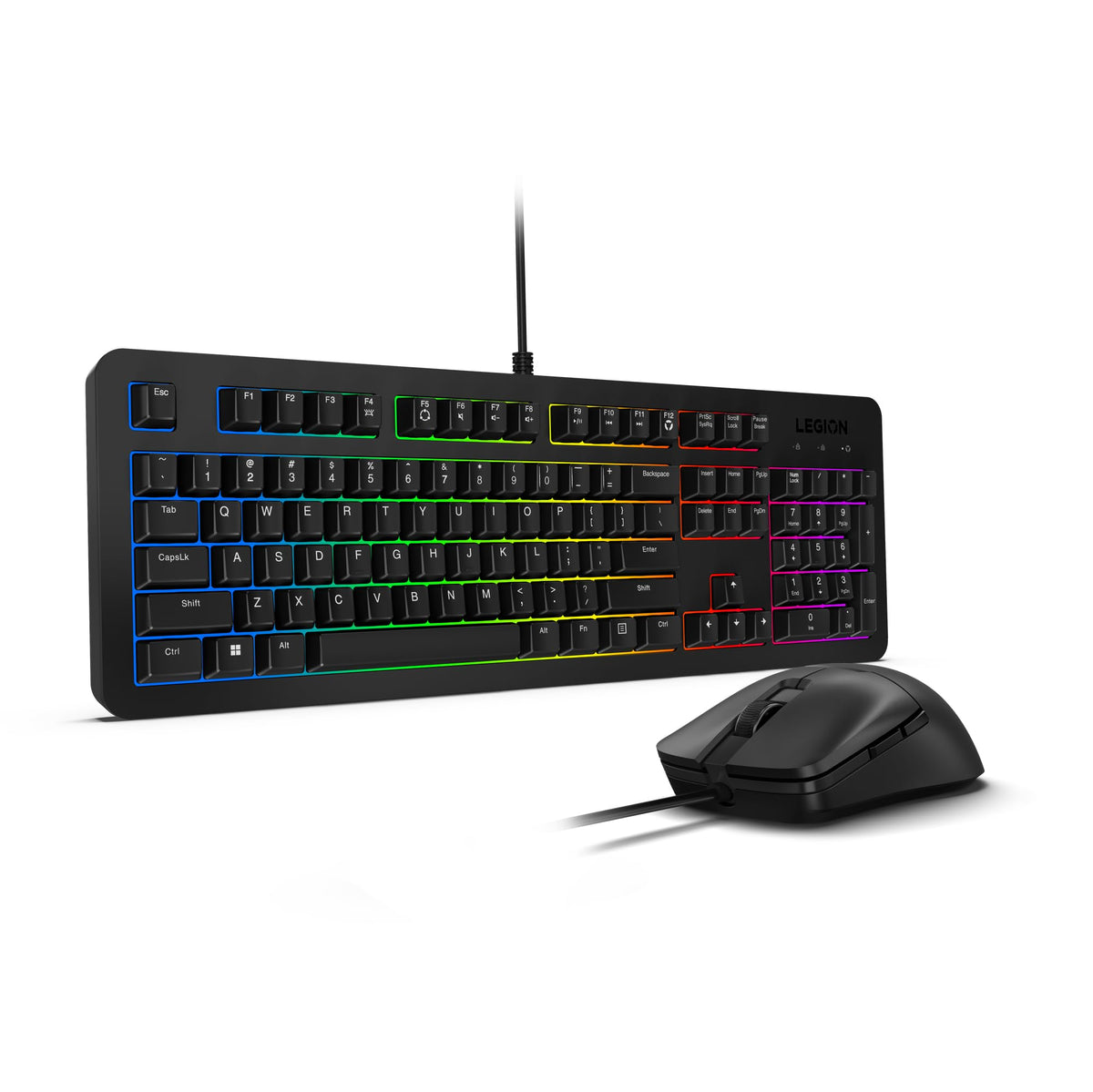 Lenovo Legion KM310 RGB Wired Gaming Keyboard & Mouse Combo - K310 Keyboard w/Silent Operation & Compact Water-Resistant Design - M300S Mouse with 8000 Adjustable DPI  220 IPS  6 Programmable Buttons