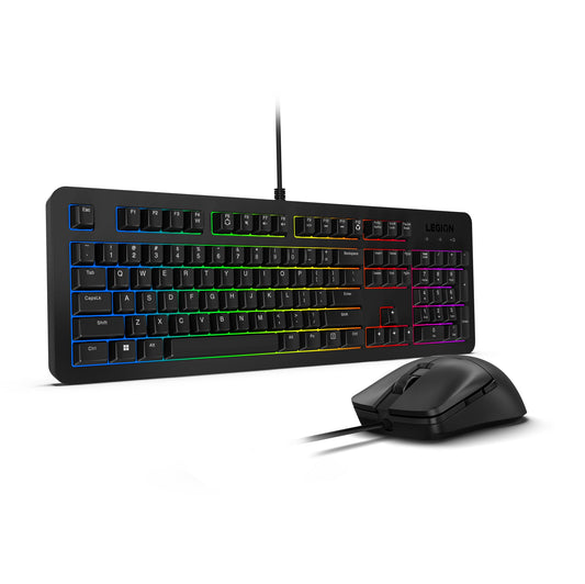 Lenovo Legion KM310 RGB Wired Gaming Keyboard & Mouse Combo - K310 Keyboard w/Silent Operation & Compact Water-Resistant Design - M300S Mouse with 8000 Adjustable DPI  220 IPS  6 Programmable Buttons