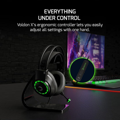 GAMEPOWER Voldon X Wired Gaming Headset - 3.5mm Jack, 50MM Drivers, Noise Cancelling Mic, Black, PS4/PS5/Xbox Compatible