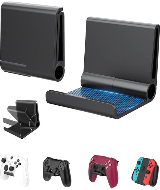4 Pack Foldable Controller Wall Mount Holder  Xbox Controller Stand   Compatible with Xbox Switch  Adhesive/Screw Remote Accessories  Keyboard Holder Wall Mount Storage  Headphone & Headset Hanger