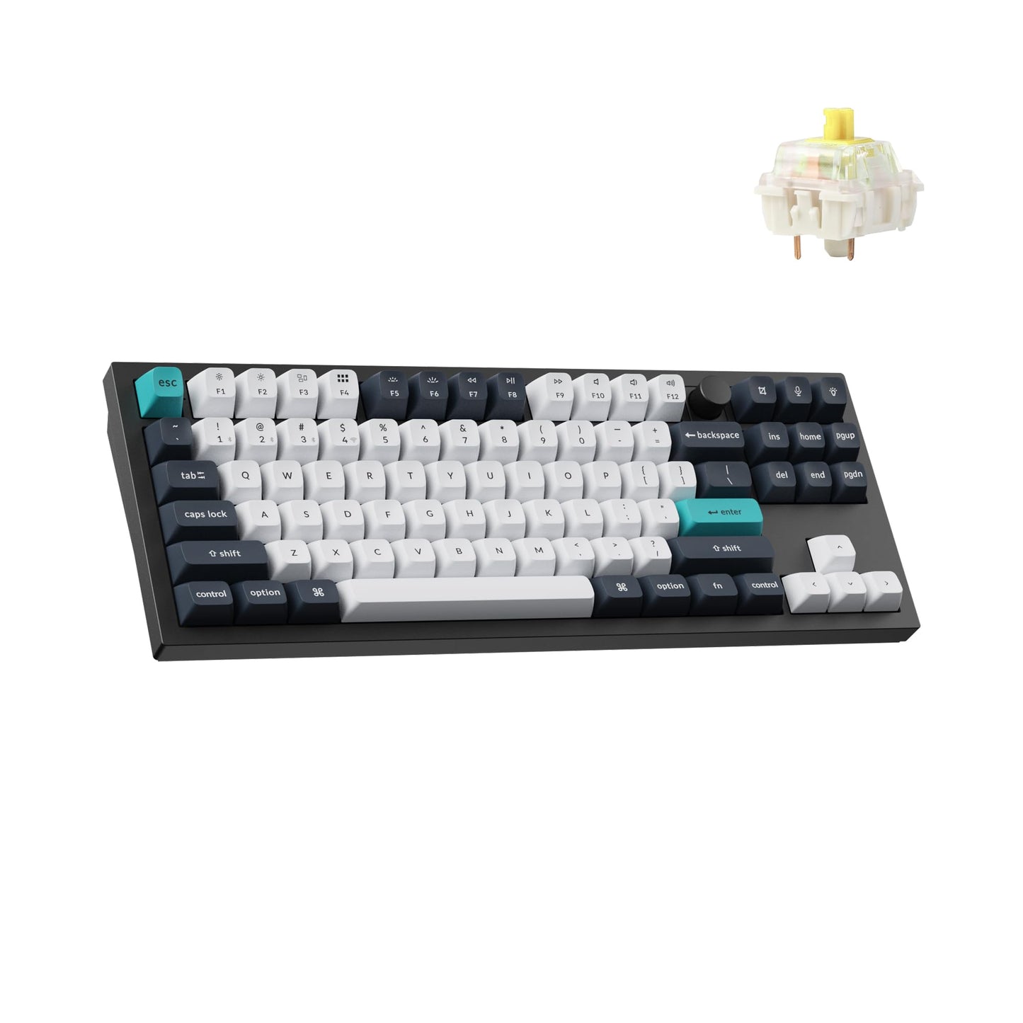 Keychron Q3 Max Wireless Custom Mechanical Keyboard  Full Aluminum 2.4 GHz Bluetooth QMK TKL Layout RGB with Hot-swappable Gateron Banana Switch Compatible with Mac Windows Linux