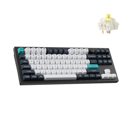 Keychron Q3 Max Wireless Custom Mechanical Keyboard  Full Aluminum 2.4 GHz Bluetooth QMK TKL Layout RGB with Hot-swappable Gateron Banana Switch Compatible with Mac Windows Linux