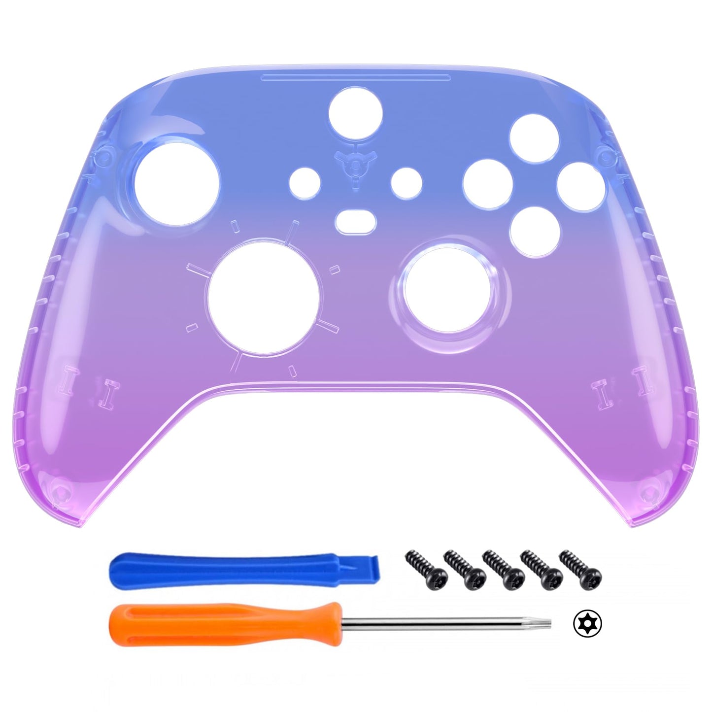 eXtremeRate Xbox Series X & S Controller Faceplate - Gradient Translucent Bluebell Plastic Shell - Model FX3P353