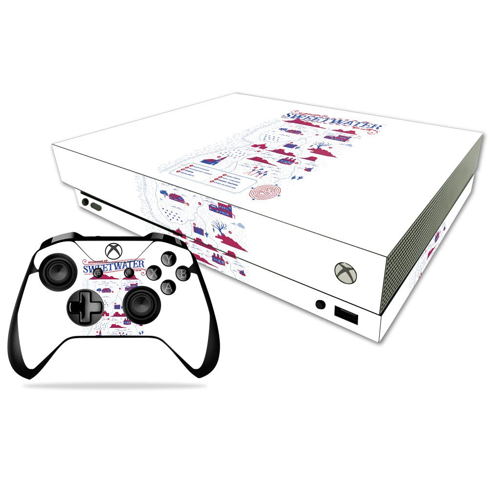 MIGHTY SKINS Xbox One X Skin - Sweetwater Map | Durable Vinyl Decal Wrap Cover | Easy to Apply & Remove | Model MIXBONXCMB-Sweetwater Map