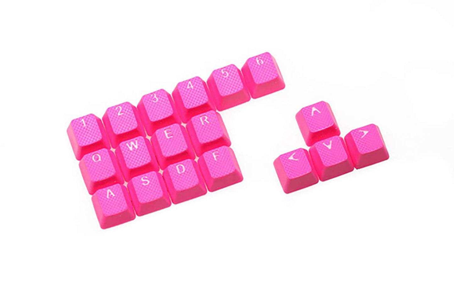 Big Chic Rubber Gaming Backlit Keycaps Set for Cherry MX Keyboards, Neon Pink, Includes Key Puller, Model 4718539007884