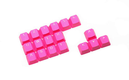 Big Chic Rubber Gaming Backlit Keycaps Set for Cherry MX Keyboards, Neon Pink, Includes Key Puller, Model 4718539007884