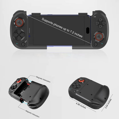 Joso Mobile Gaming Controller - One-Handed Bluetooth Gamepad for iPhone 14/13/12, Android, PC - Black