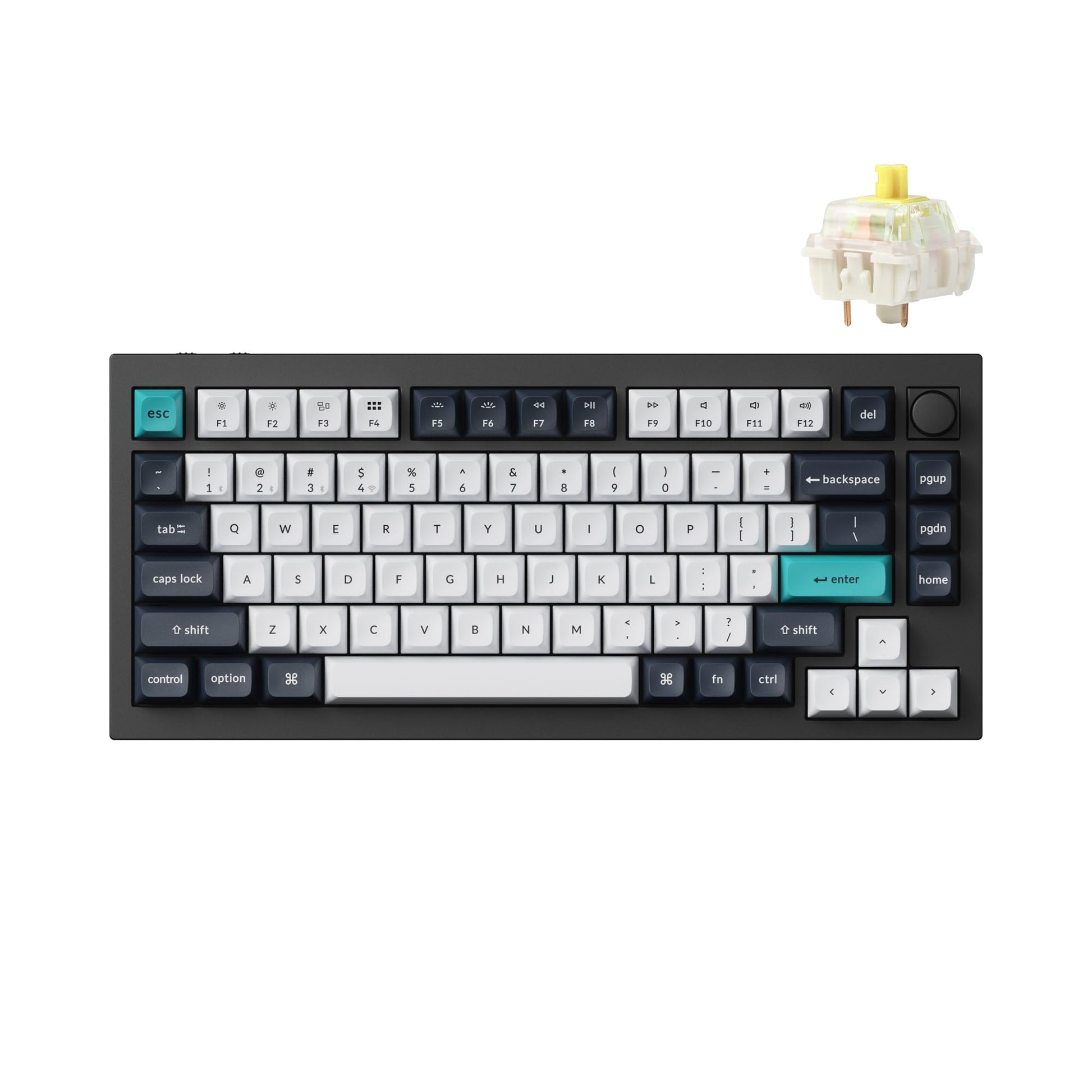 Keychron Q1 Max RGB QMK/VIA Custom Mechanical Keyboard  Hot-Swappable Full Metal Programmable Knob with Gateron Jupiter Banana Switch  2.4 GHz/Bluetooth/Wired Gaming Keyboard for Mac Windows Linux