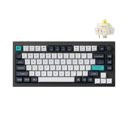 Keychron Q1 Max RGB QMK/VIA Custom Mechanical Keyboard  Hot-Swappable Full Metal Programmable Knob with Gateron Jupiter Banana Switch  2.4 GHz/Bluetooth/Wired Gaming Keyboard for Mac Windows Linux