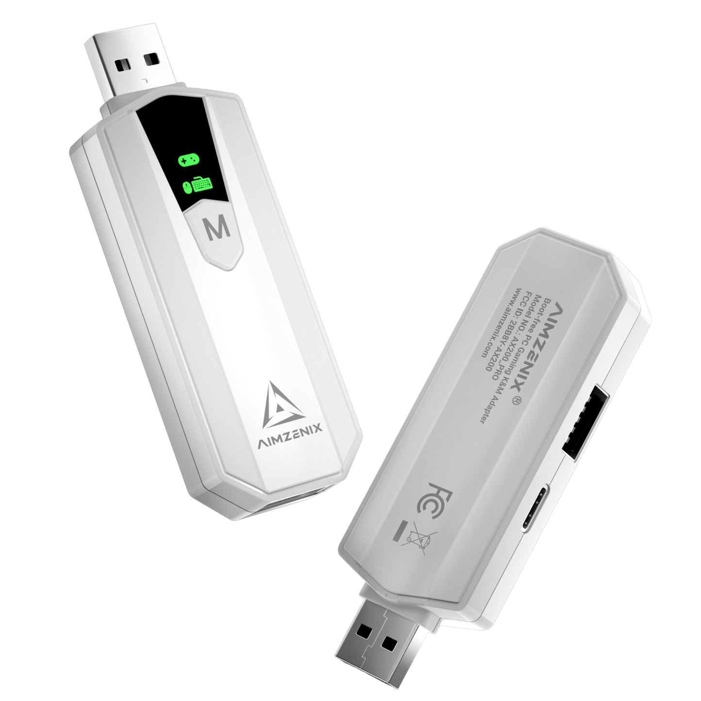 AIMZENIX AX200PRO Keyboard Mouse Adapter | High-Performance Converter for FPS Games | Compatible with PC & Nintendo Switch | White