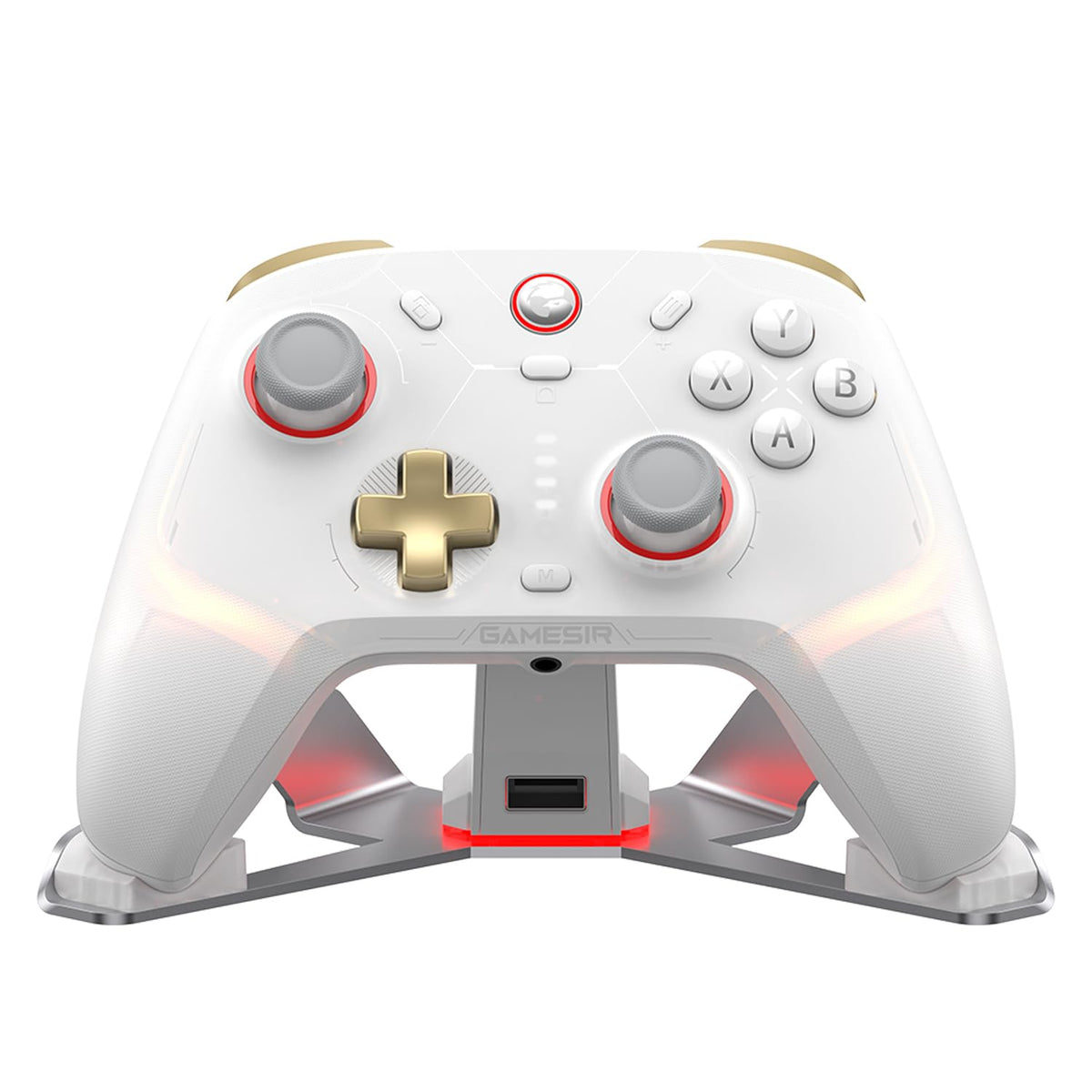 GameSir Cyclone 2 Multiplatform Wireless Controller- TMR Electromagnetic Joysticks&Hall Effect Switch control buttons 6-axis Gyro Gaming Controller for Switch/PC/iOS/Android/Steam (Phantom White Bundle)
