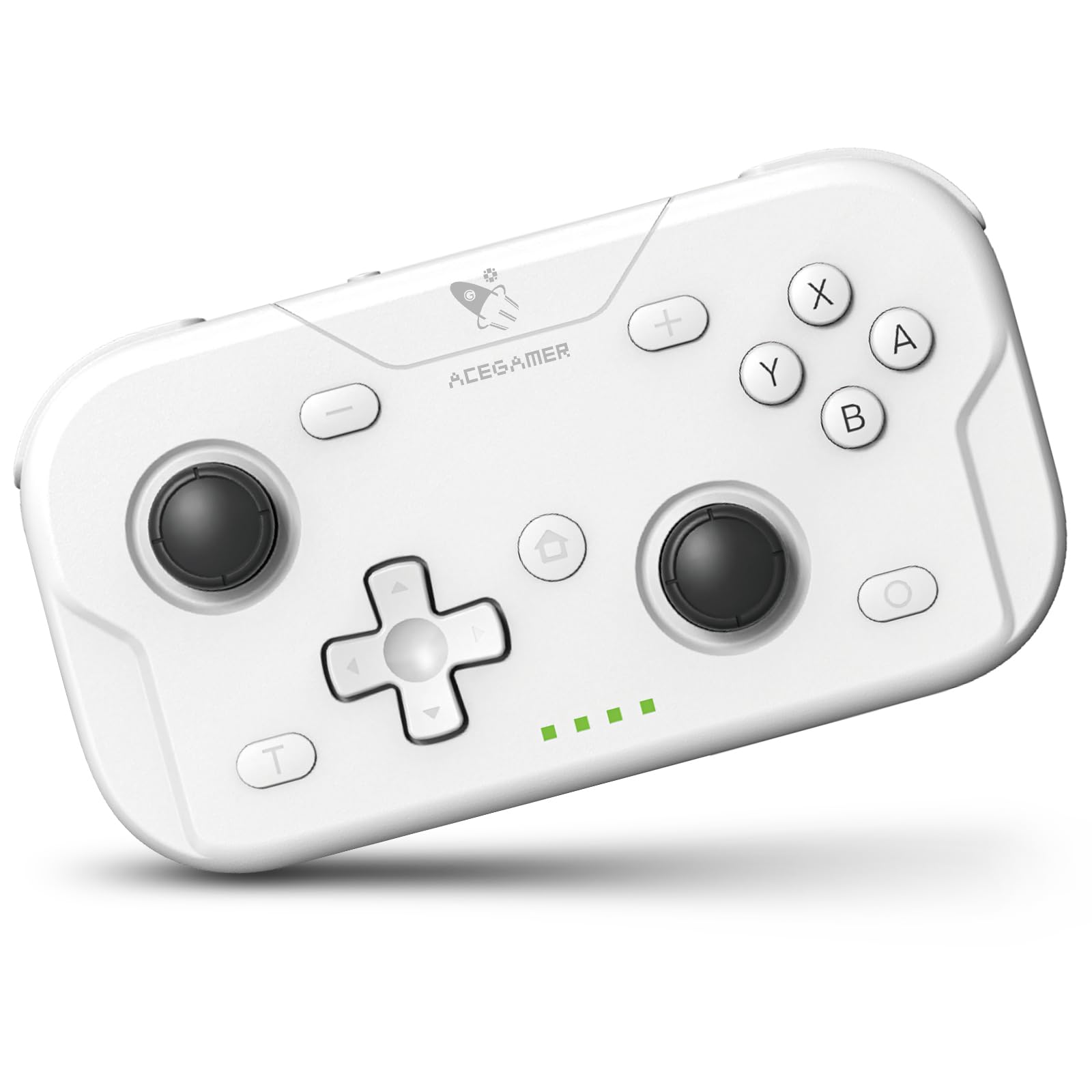 AceGamer Wireless Pocket Controller for Nintendo Switch/Switch 2/Android/iOS/PC/Steam Deck/Phone 1000Hz Polling Rate  Bluetooth Controller with Lift-and-Lock Joysticks/6-Axis Gyroscope/Turbo  White