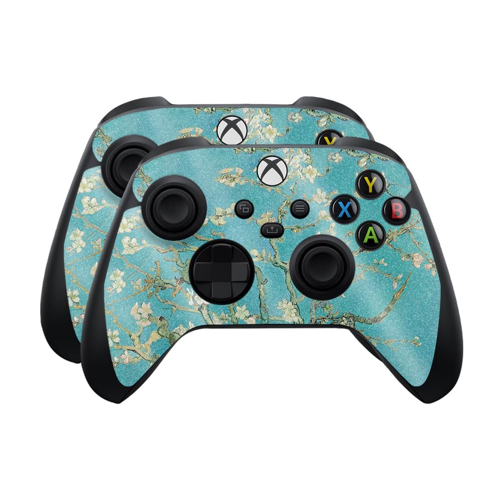 Glossy Glitter Skin Compatible with Microsoft Xbox Series X|S Controller (2 Pack) - Almond Blossom - Premium 3M Vinyl Protective Wrap Decal Cover - Easy to Apply | Crafted in The USA by MightySkins