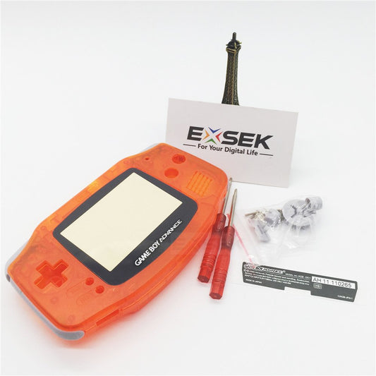 EXSEK GBA Housing Shell Pack - Transparent Orange Edition for Gameboy Advance (Model: EXGBATOR)