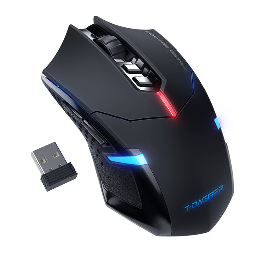 T-utility tool Wireless Gaming Mouse- USB Cordless PC Accessories Computer Mice with LED Backlit  Ergonomic Gamer Laptop Mouse with 7 Silent Buttons  5 Adjustable DPI Plug & Play for PC