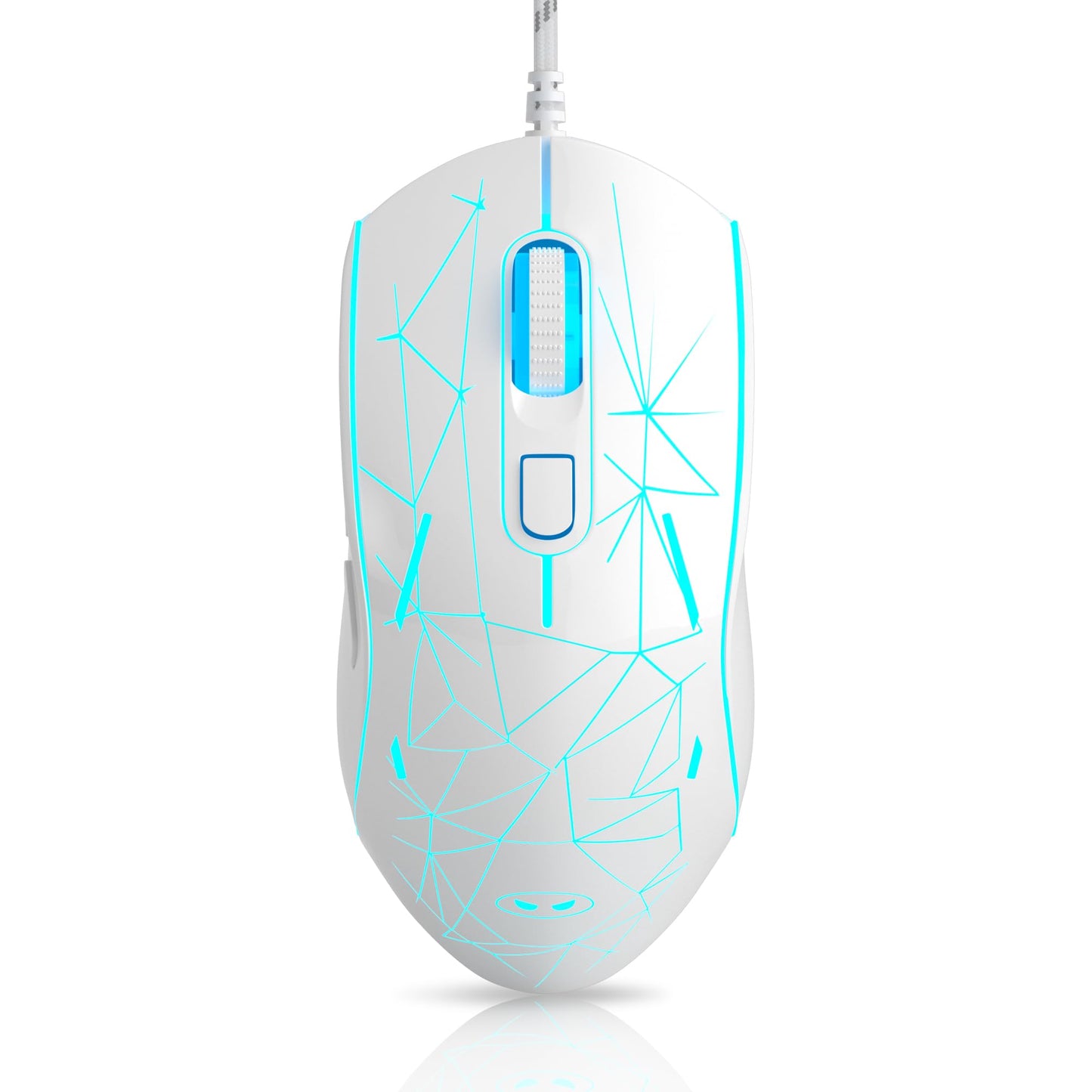 MageGee G6 Wired Gaming Mouse  Ergonomic USB Optical Mouse with 7 Colors Breathing LED Backlit  6 Adjustable Speed Levels from 600 to 3200 for Laptop PC Computer Games & Work  White