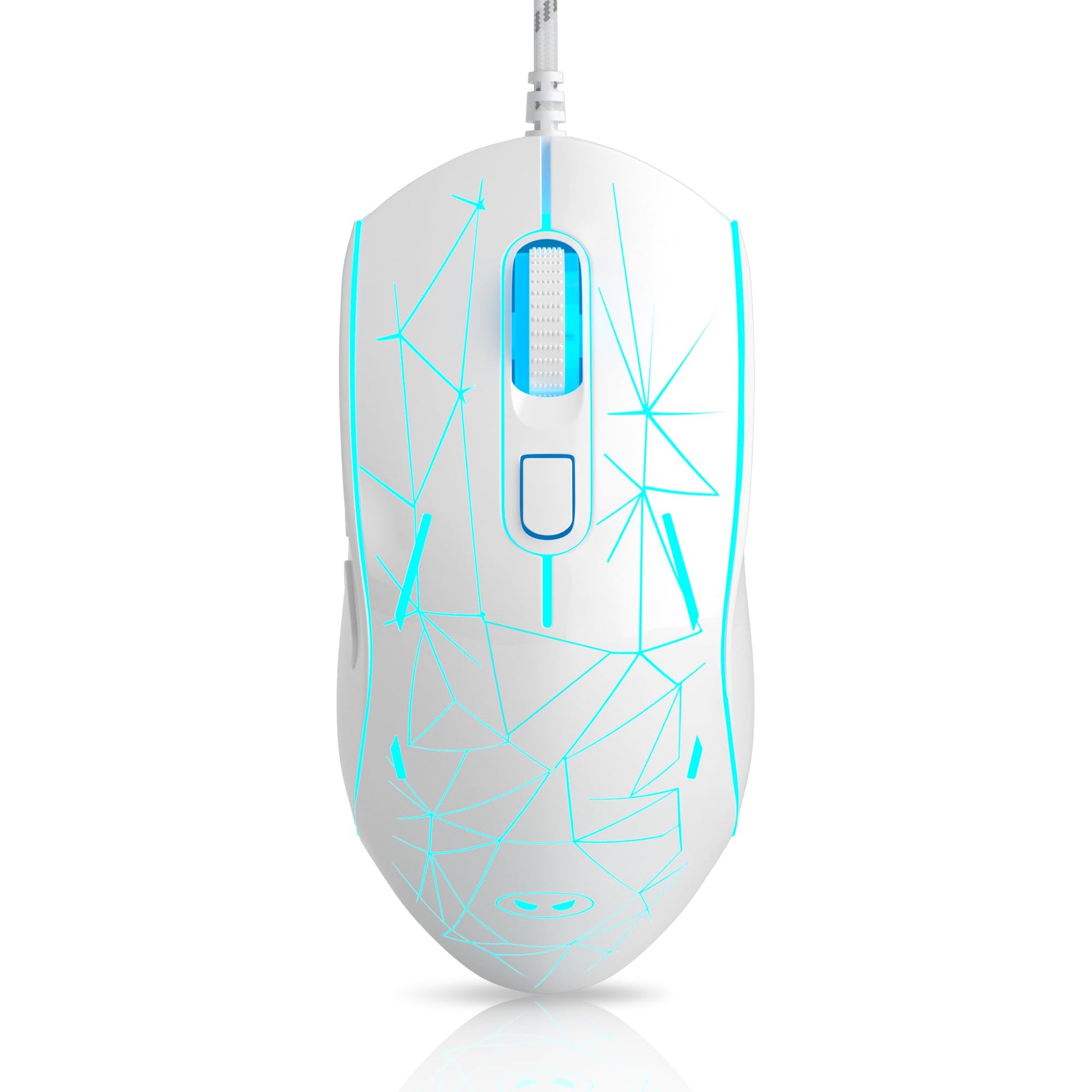MageGee G6 Wired Gaming Mouse  Ergonomic USB Optical Mouse with 7 Colors Breathing LED Backlit  6 Adjustable Speed Levels from 600 to 3200 for Laptop PC Computer Games & Work  White