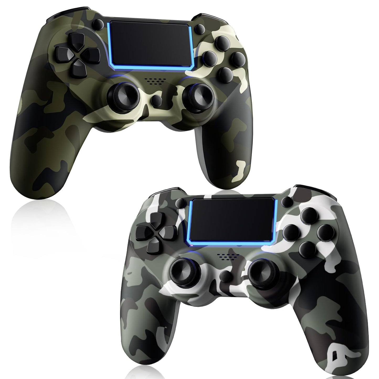 KDYGPDCT 2 Pack Wireless Controller for PS4/Pro/PS3 Wireless Remote Gamepad with 1000mAh Battery | Double Shock | Audio | 6-Axis Motion Sensor | Share Button (Green + Gray)