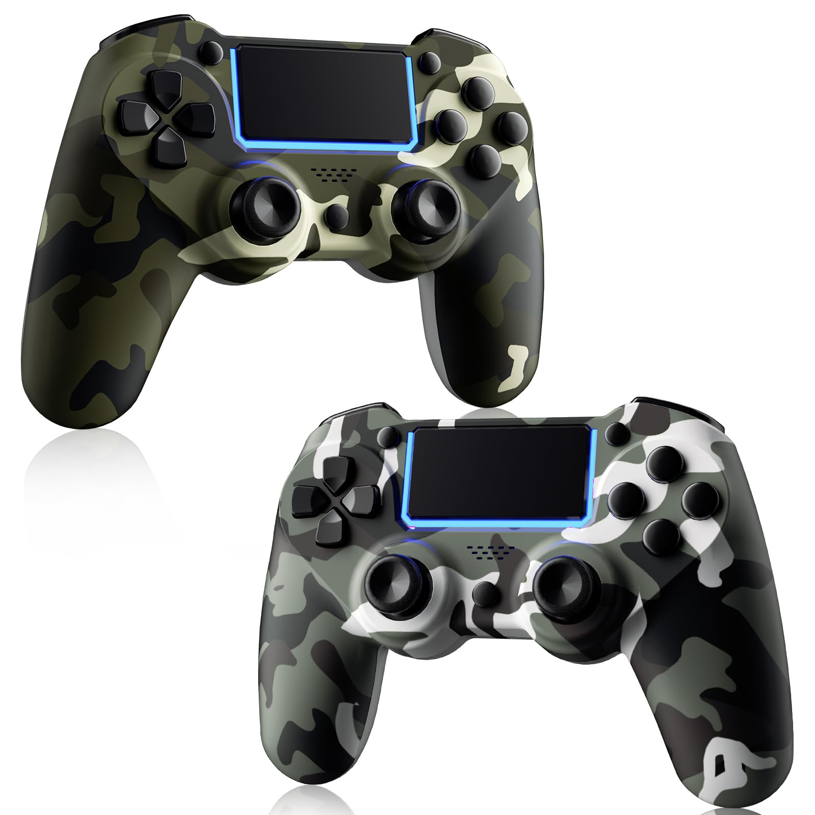 KDYGPDCT 2 Pack Wireless Controller for PS4/Pro/PS3 Wireless Remote Gamepad with 1000mAh Battery | Double Shock | Audio | 6-Axis Motion Sensor | Share Button (Green + Gray)