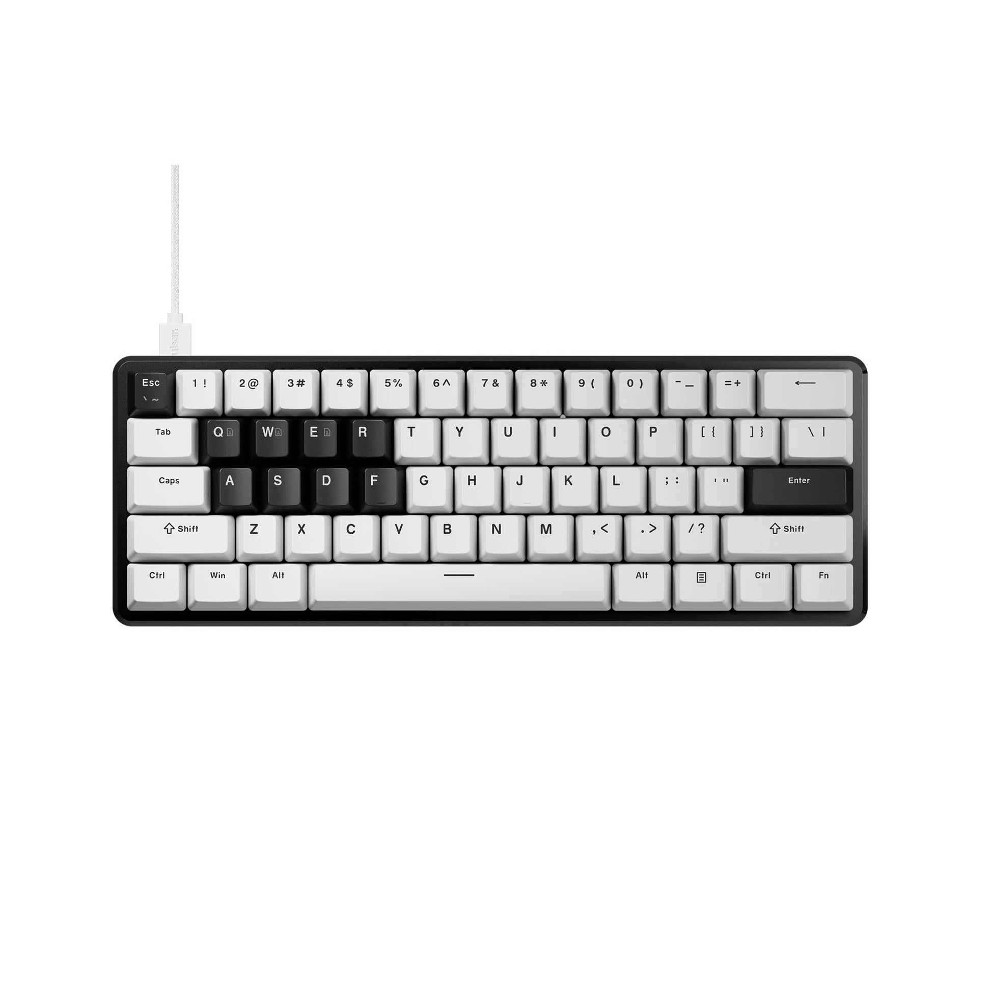Pulsar PCMK 3 HE 60 Hall Effect Magnetic Gaming Keyboard  Rapid Trigger  Adjustable Actuation Magnetic Switch  8k Polling  Ultra-Low Latency  RGB Lighting  Hot-Swap  Double Shot PBT Keycaps (White)