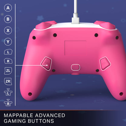 PowerA Enhanced Wired Gaming Controller for Nintendo Switch, Kirby Model, Pink/Blue Color, Officially Licensed