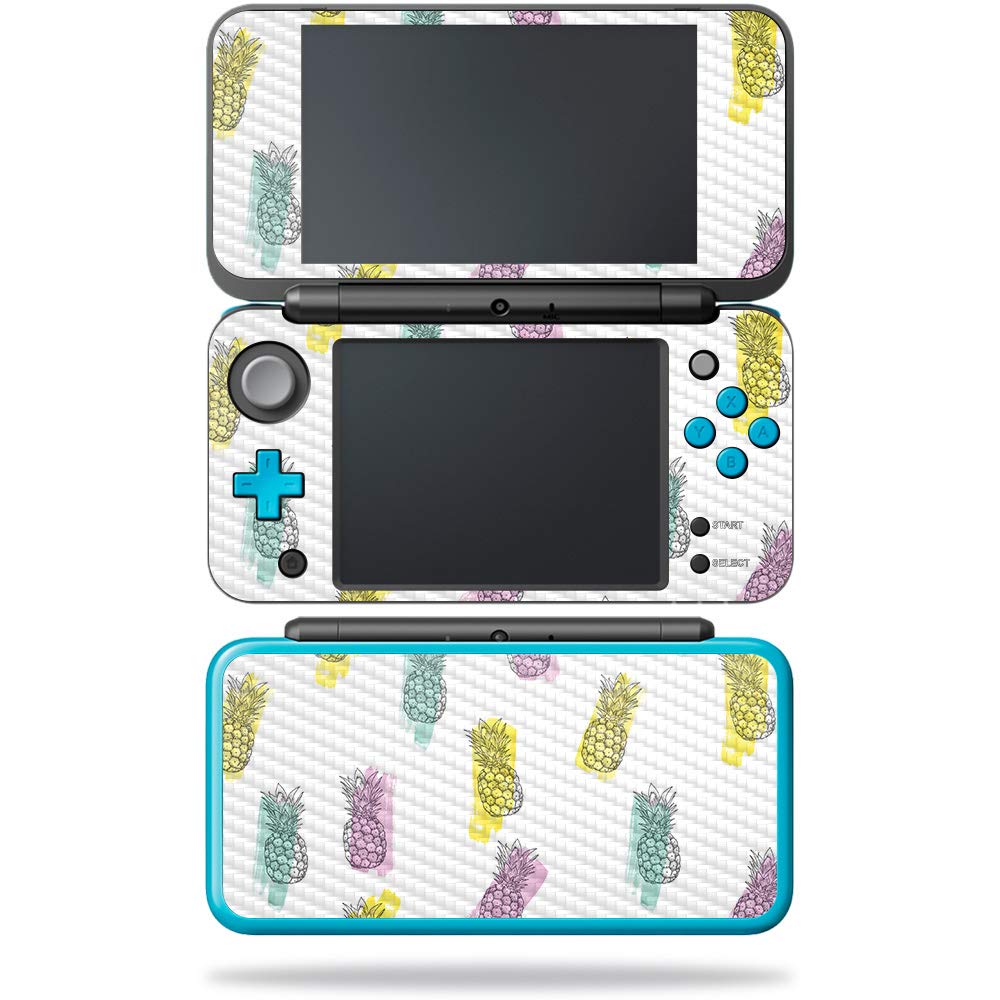 MightySkins Carbon Fiber Skin for Nintendo New 2DS XL - Funky Pineapples | Protective  Durable Textured Carbon Fiber Finish | Easy to Apply  Remove  and Change Styles | Made in The USA