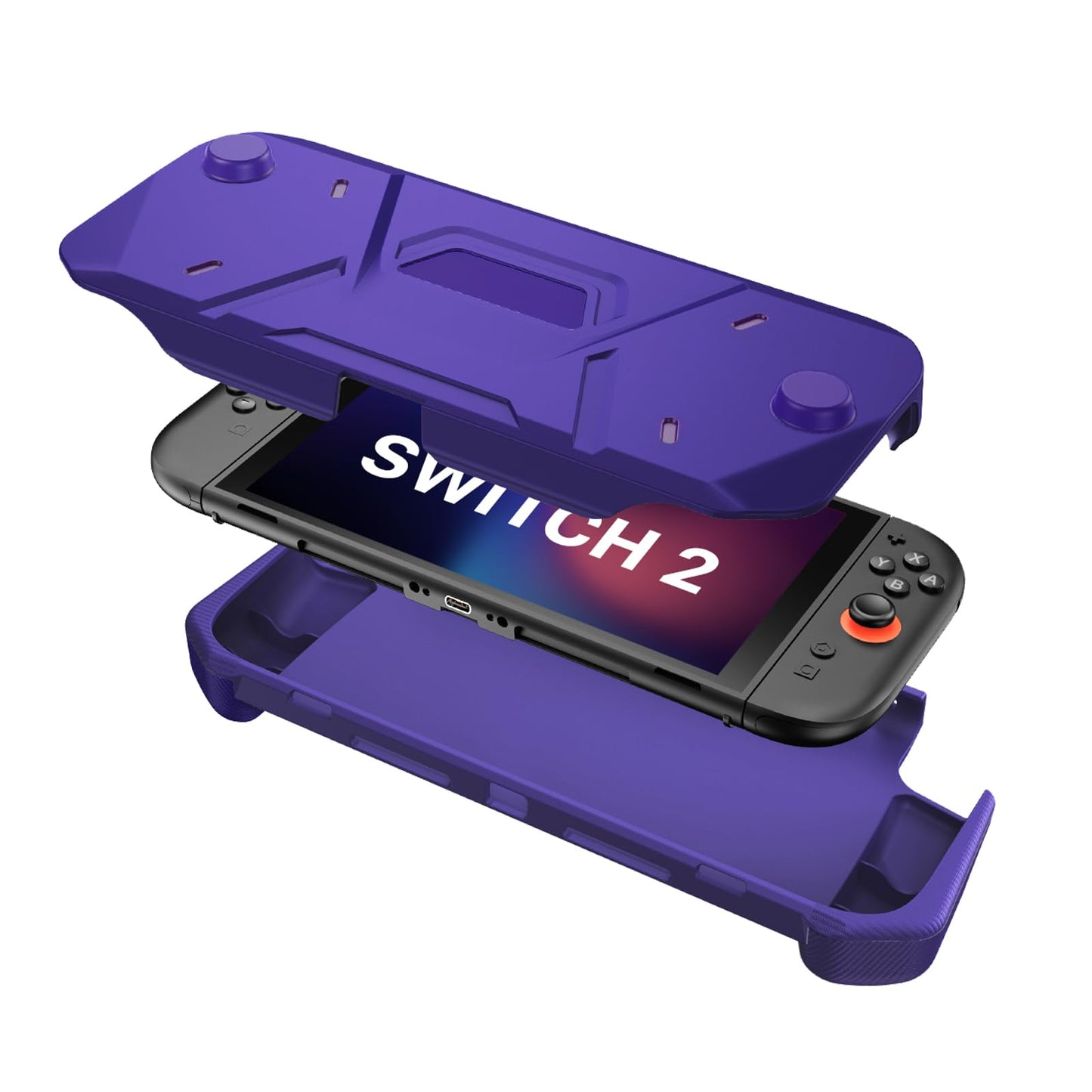 FIWWAT Nintendo Switch 2 Case - Soft Purple TPU & PC 360° Protection, Ergonomic Grip for Nintendo Switch 2 (2025)