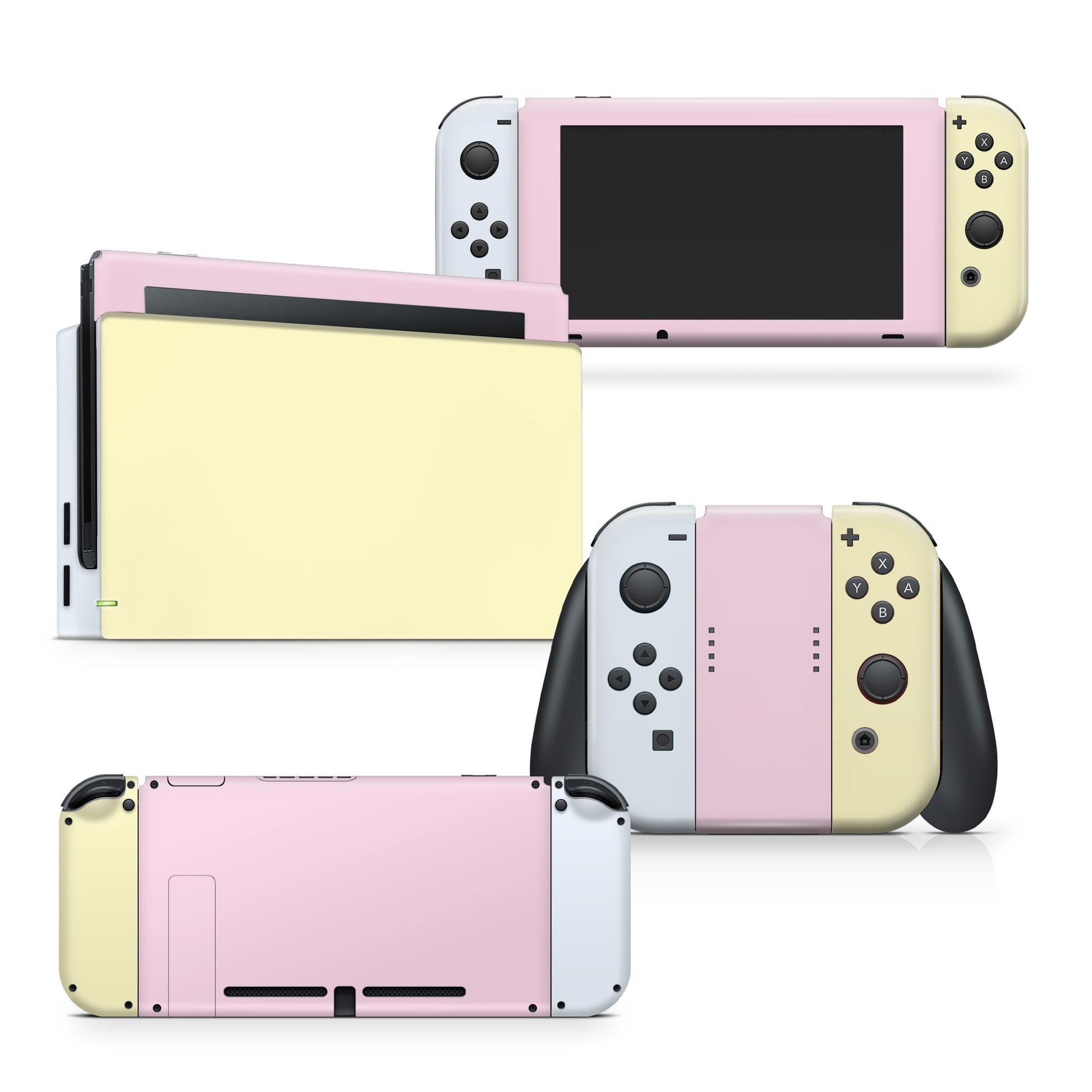 Tacky Design Classic colorwave Skin Compatible with Nintendo Switch Skin Wrap Cover  Color Blocking Skin for Switch Stickers  Premium 3M Vinyl (Pastel Pink & Baby Blue  Nintendo Switch (2017))