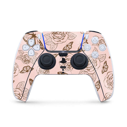 MightySkins Glossy Glitter Gaming Skin for PS5 / PlayStation 5 Controller - Butterfly Garden | Durable High-Gloss Glitter Finish | Easy to Apply and Change Style | Made in The USA