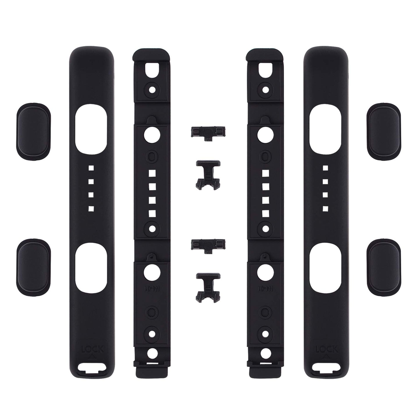 eXtremeRate DIY Replacement Shell for Joycon Strap  Black Soft Touch Custom Controller Wrist Strap Housing Buttons for Nintendo Switch & Switch OLED Model - 2 Pack