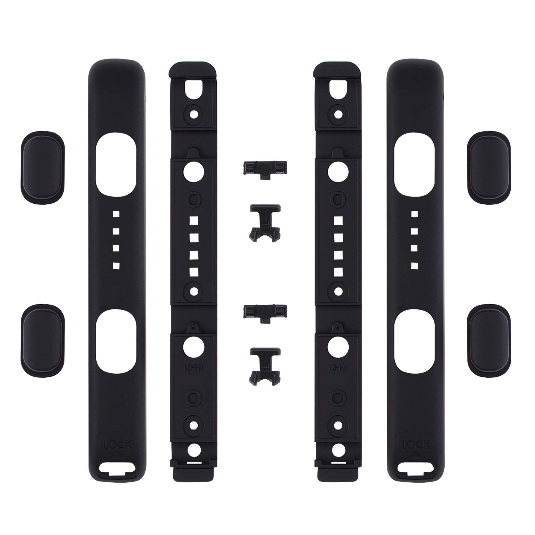 eXtremeRate DIY Replacement Shell for Joycon Strap  Black Soft Touch Custom Controller Wrist Strap Housing Buttons for Nintendo Switch & Switch OLED Model - 2 Pack