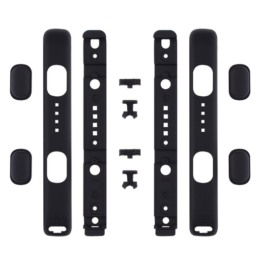 eXtremeRate DIY Replacement Shell for Joycon Strap  Black Soft Touch Custom Controller Wrist Strap Housing Buttons for Nintendo Switch & Switch OLED Model - 2 Pack