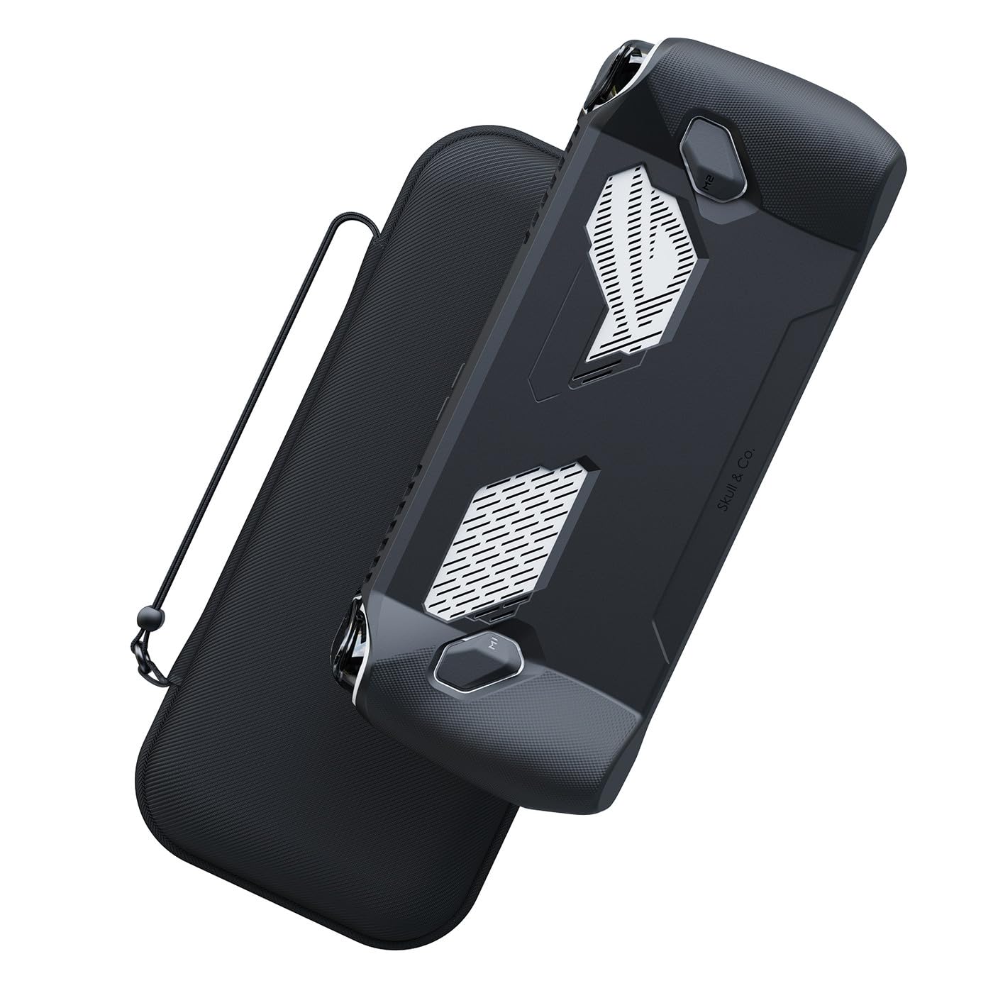 Skull & Co. GripCase Bundle for ROG Ally 2023 - Black Soft Protective Case with Textured Grips and Stand, Model ALGCSET-BK