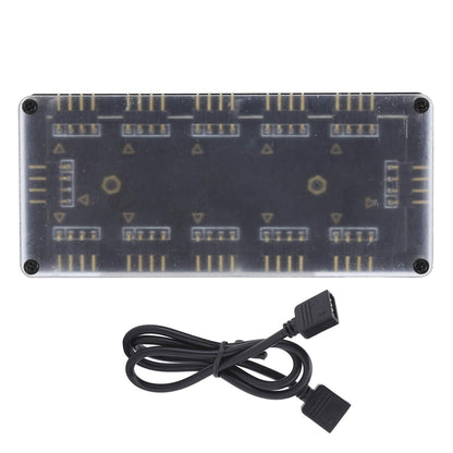 Socobeta 12V 4-Pin RGB LED Splitter Hub, 11-Port RGB Controller for PC Desktop Motherboard