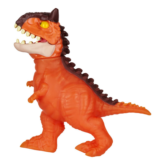 Heroes of Goo Jit Zu dinosaur theme Hero Pack  Carnotaurus  4.5 Long - Stretchy  Squishy Dinosaur Figure with Chomp Attack Action and Unique goo Filling.