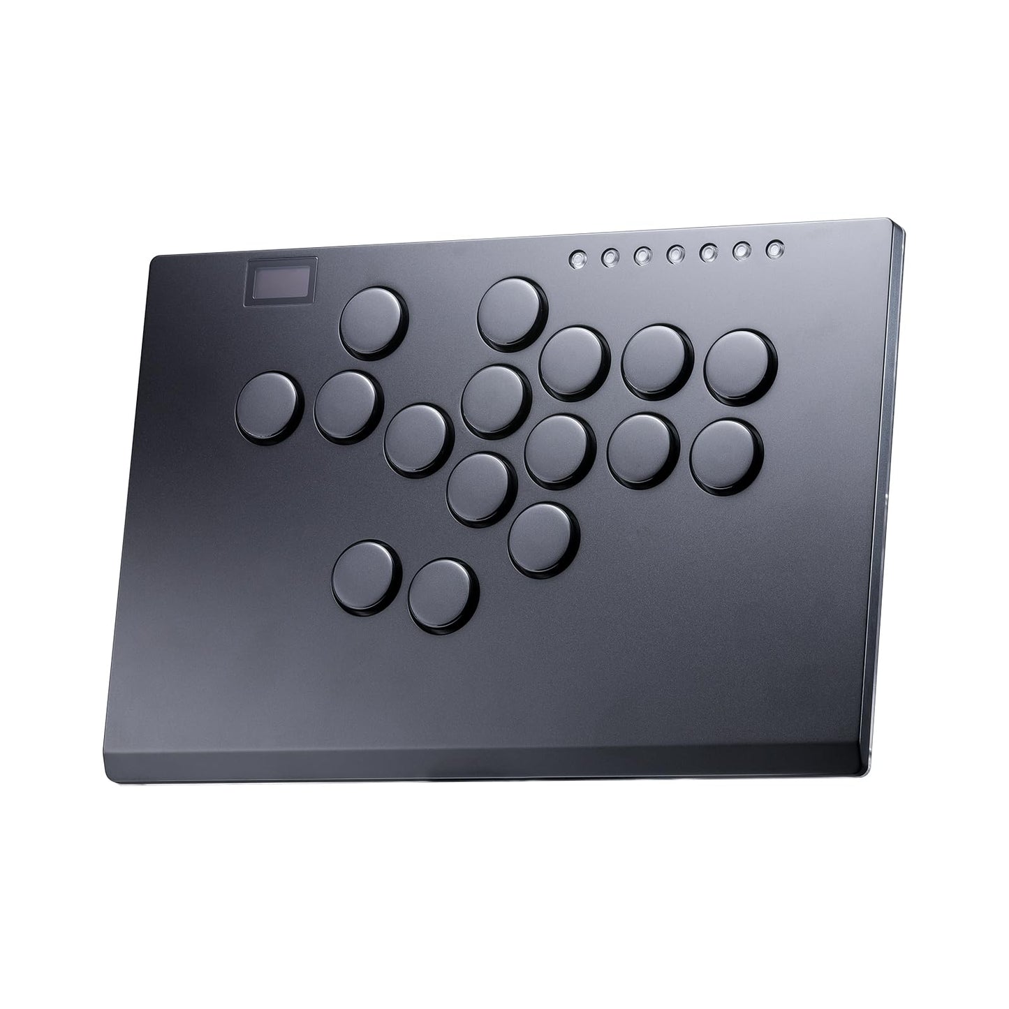 SIXSIR Leverless Arcade Stick Controller M16+ Black - Large, Slim Aluminum, Custom RGB, 16 Key Low-profile Switches for PC/PS4/PS3/Switch