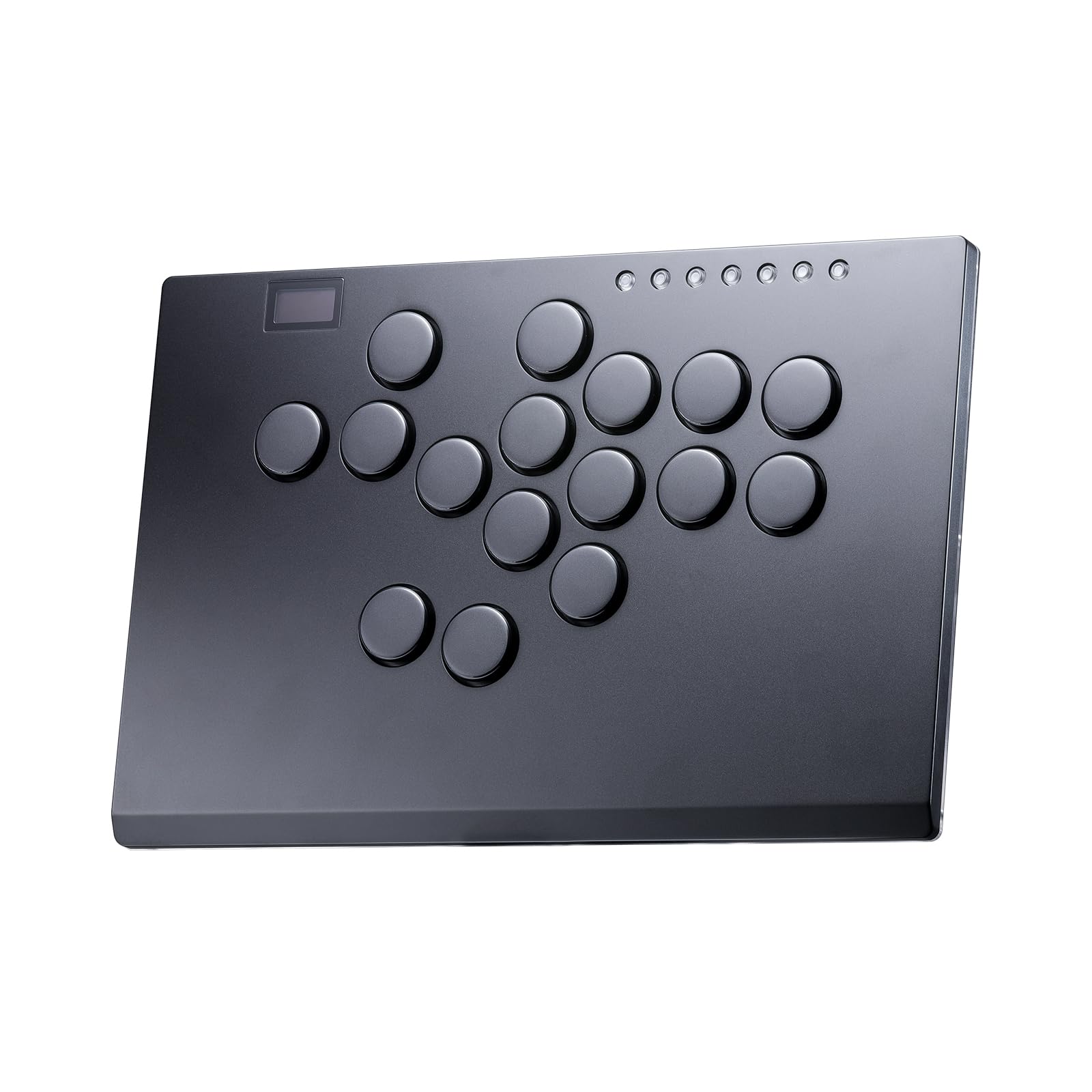SIXSIR Leverless Arcade Stick Controller M16+ Black - Large, Slim Aluminum, Custom RGB, 16 Key Low-profile Switches for PC/PS4/PS3/Switch