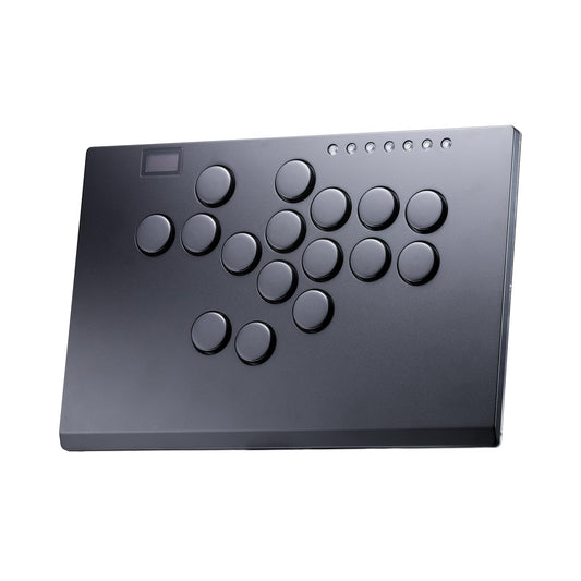 SIXSIR Leverless Arcade Stick Controller M16+ Black - Large, Slim Aluminum, Custom RGB, 16 Key Low-profile Switches for PC/PS4/PS3/Switch