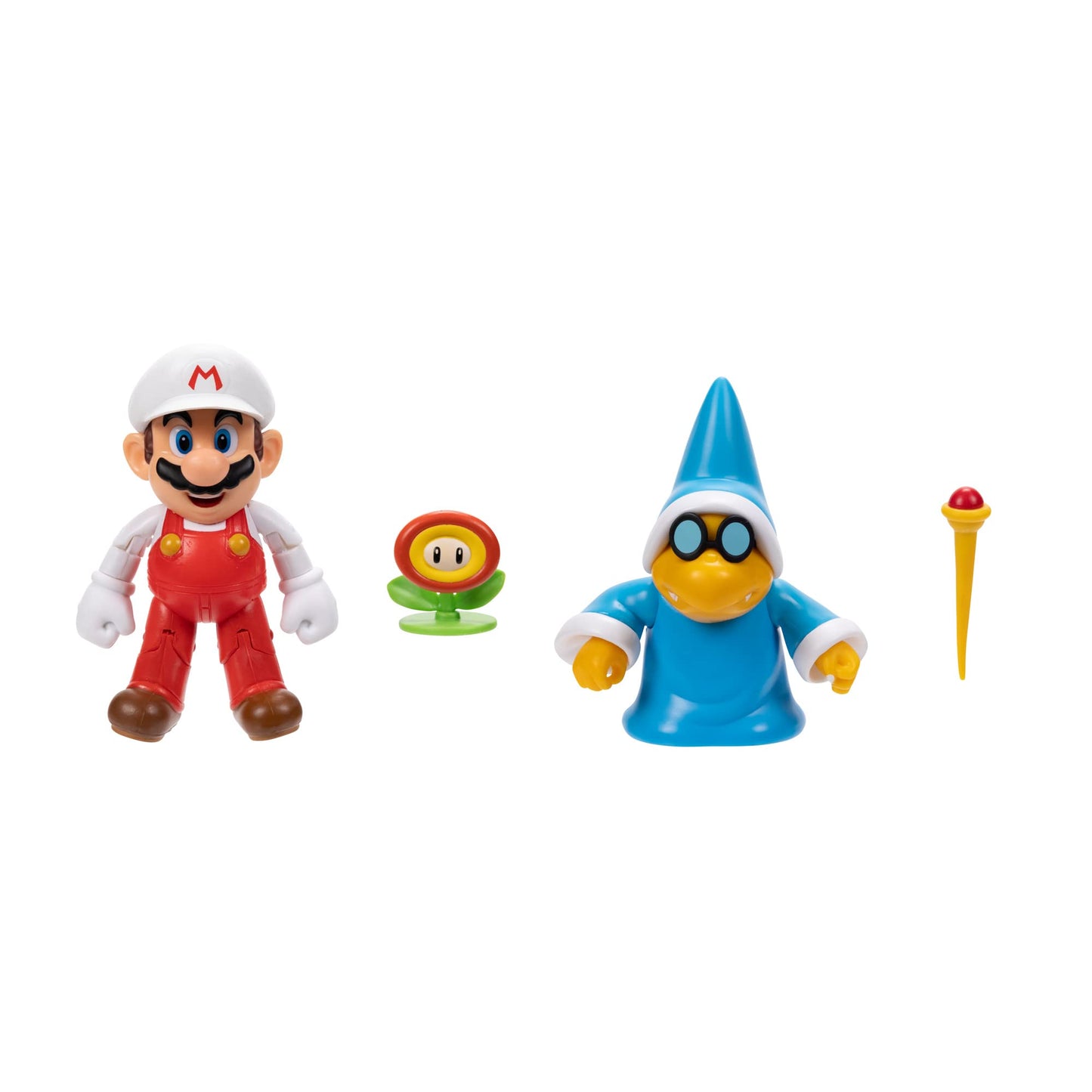 Super Mario 4" Action Figure 2 Pack - Fire Mario Vs. Magikoopa, Model 410634, 2 Piece Assortment