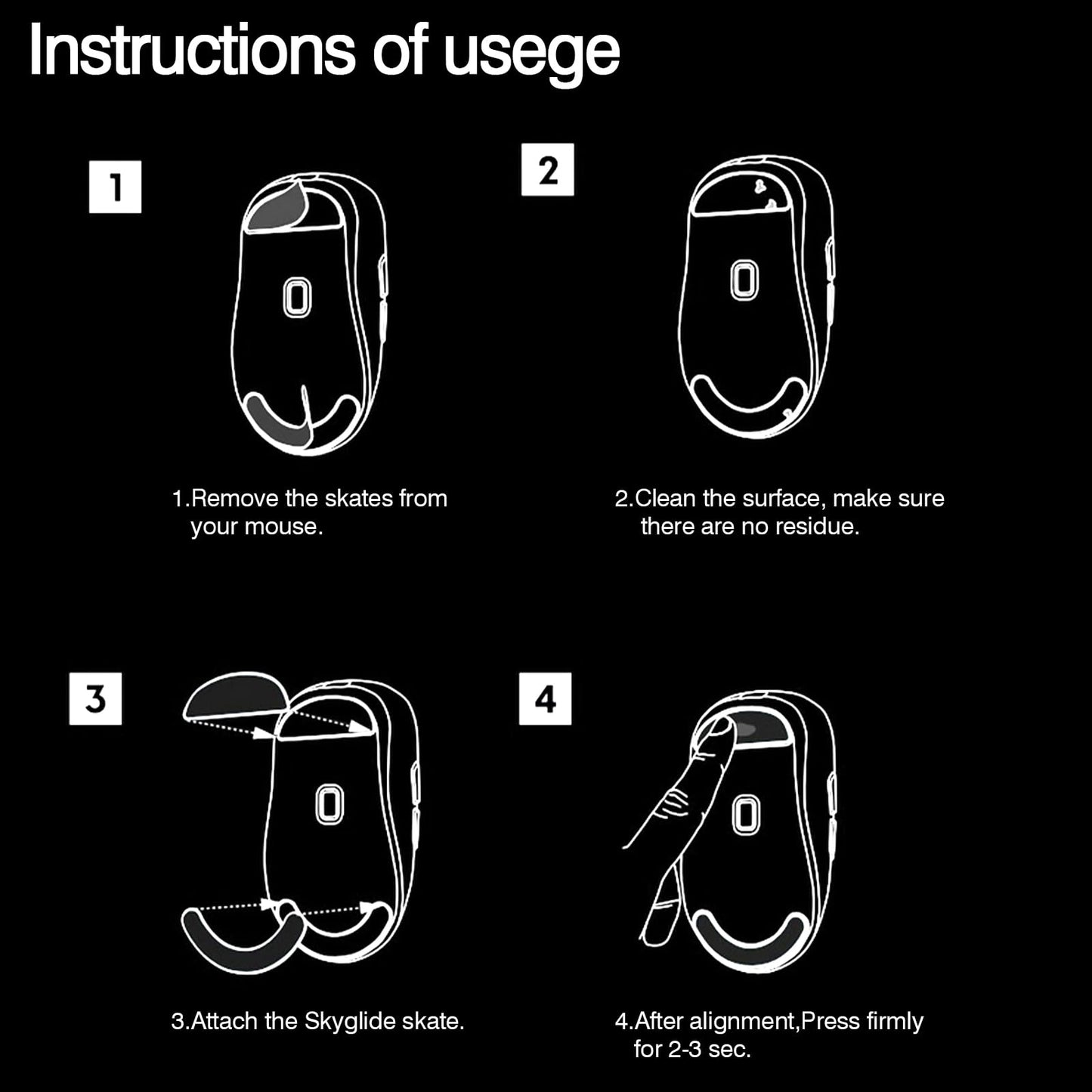 JOMKIZ Glass Mouse Feet Skates - Smooth Upgrade Kit for Logitech G Pro X - Blue