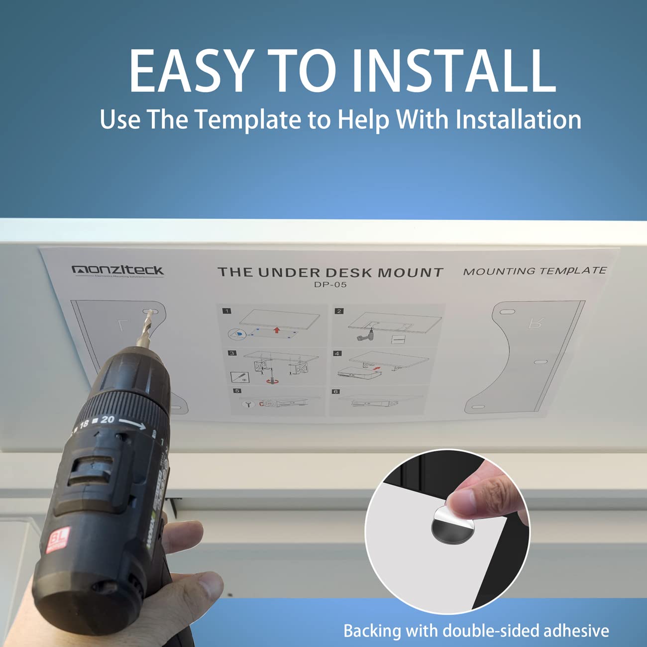 Monzlteck Under Desk Holder for PS5 - Metal Stealth Mount for Disc & Digital Edition Console