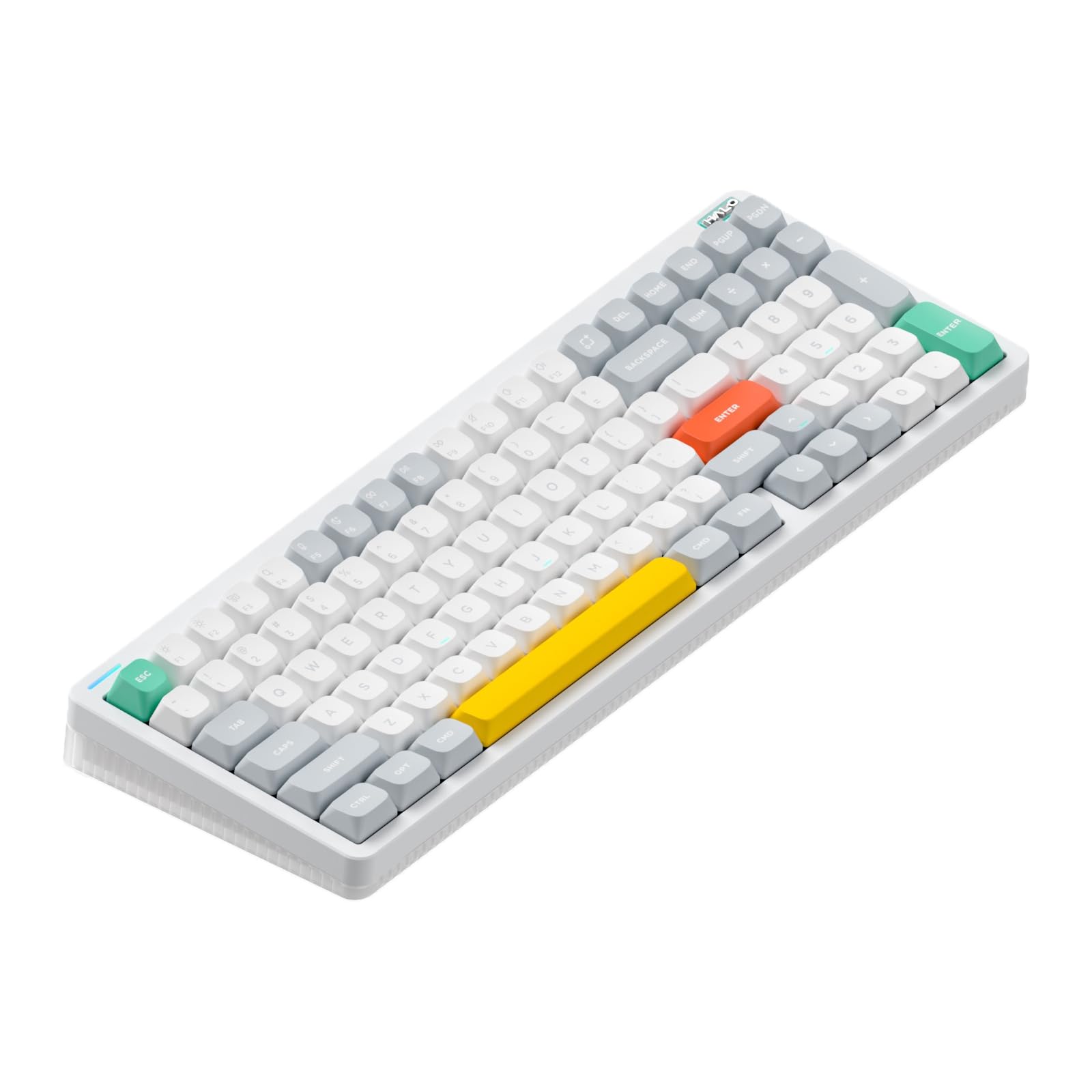 nuphy Halo96 V2 Wireless Mechanical Gaming Keyboard - 96% Layout, 99 Keys, RGB Backlit, Bluetooth/USB-C, Lemon Switches, White