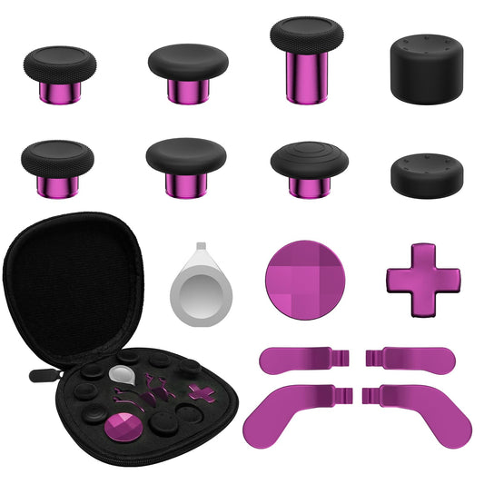 CHARM FOCUS 16-in-1 Metal Thumbsticks Replacement Kits for Xbox Elite Series 2  Xbox Elite 2 Controller Accessories  Includes Magnetic Joysticks  Paddles  Silicone Caps  D-Pads  1 Tool (Magenta)