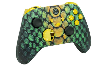 Custom Controllerzz Wireless Controller for Xbox Series X/S & PC - Viper Grid & Gold Chrome Inserts