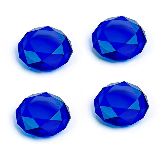 4 Pcs Blue Crystal Thumb Grip Covers  Joystick Thumb Stick Grip Caps Compatible with Nintendo Switch Standard Lite Button Cap Joystick Cover for Joy-Conl