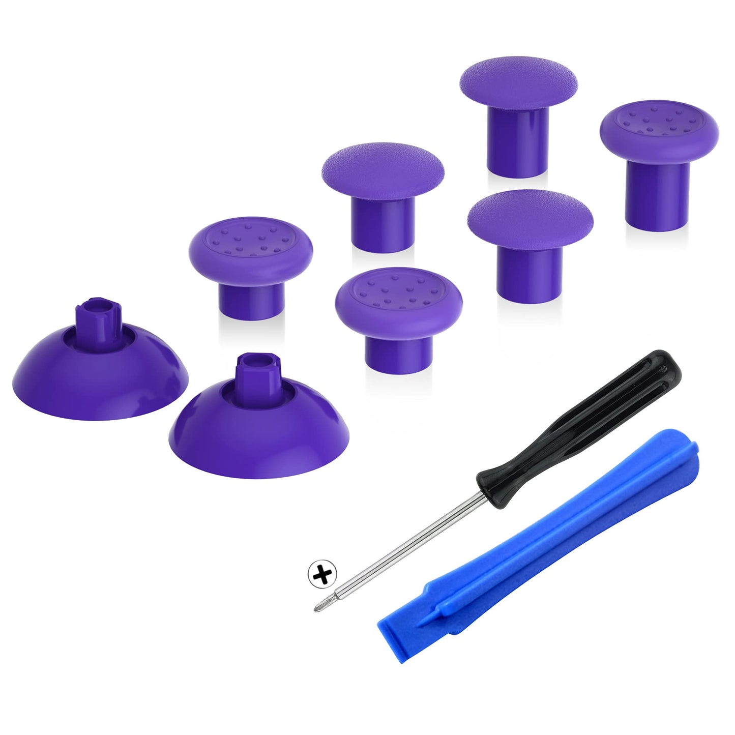 eXtremeRate ThumbsGear Ergonomic Thumbstick for PS5/PS4, 3 Height Adjustable Joystick, Purple, Model P4J1115-JY