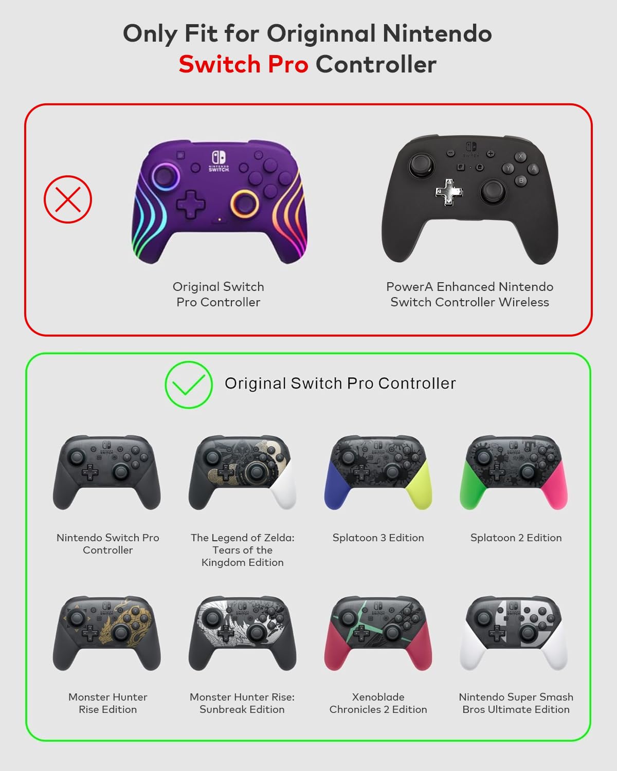 Tiiletzote Controller Case for Nintendo Switch Pro - Black, Travel Storage Bag for Game Controller, Model T-CB16-SWPBlack