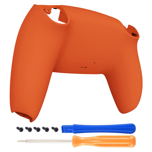 eXtremeRate PS5 Controller Replacement Back Plate Shell - Orange Soft Touch Grip, Model DPFP3004